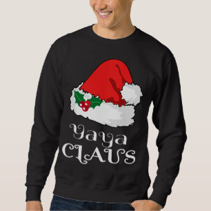 Jul Yaya Claus Matching Pajama Santa Hat X-m Lång Ärmad Tröja