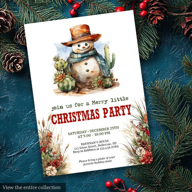 Jul Yeehaw julfest redigerbara inbjudningar (Yuletide Yeehaw Christmas party editable invitation

)