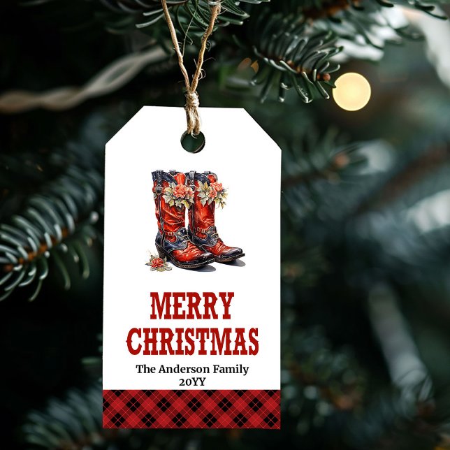 Jul Yeehaw personlig julpresenttagg Presentetikett (Yuletide Yeehaw Christmas tag personalized name)