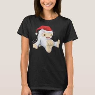 Jul Yeti Doll Wearing a Santa Hat T-shirt
