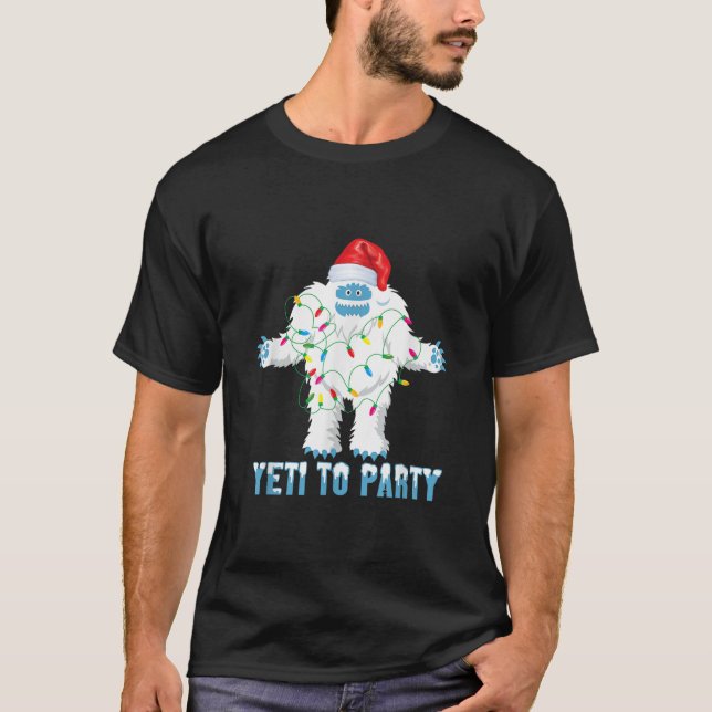 Jul Yeti till Party-skjortan Cute Yeti för  T Shirt (Framsida)