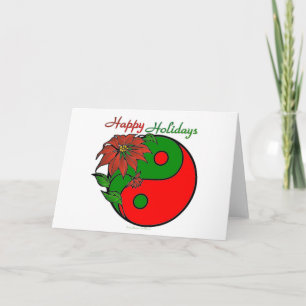 jul Yin Yang Poinsettia Helgkort