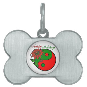 jul Yin Yang Poinsettia ID-bricka Husdjur