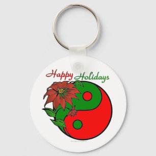 jul Yin Yang Poinsettia Nyckelring