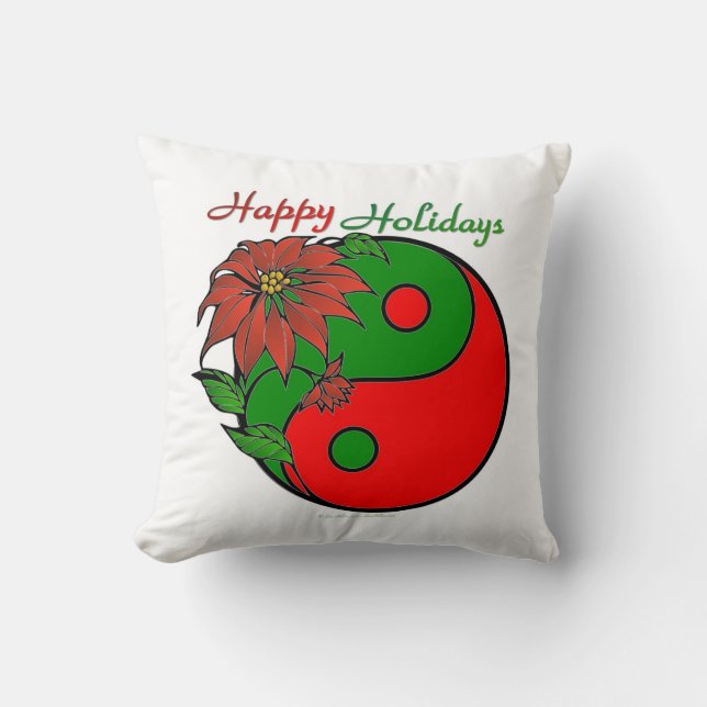 jul Yin Yang Poinsettia Pillow Kudde (Framsida)
