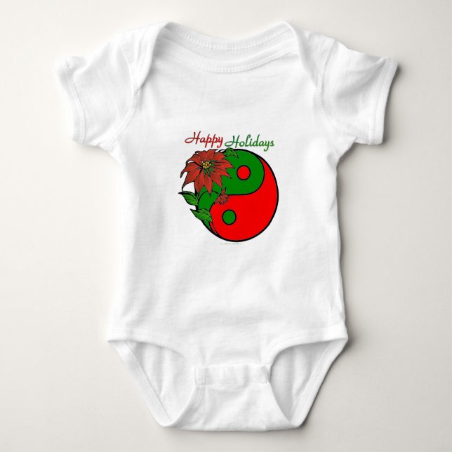 jul Yin Yang Poinsettia Tee Shirt (Framsida)