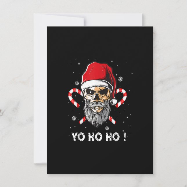 Jul Yo ho ho Pirat Santa Funny Pajamas Fami Inbjudningar (Framsida)