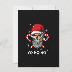 Jul Yo ho ho Pirat Santa Funny Pajamas Fami Inbjudningar