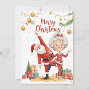 Jul Yoga Sankte Claus poserande Yoga Holiday Julkort