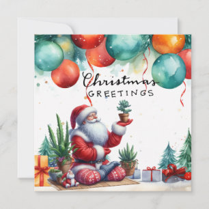 Jul Yoga Santa Klaus Poserar Festinladan Julkort