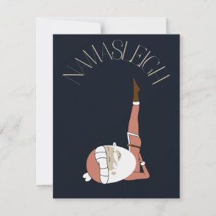 Jul Yoga Tomte Namaste Högtid Nyår Julkort