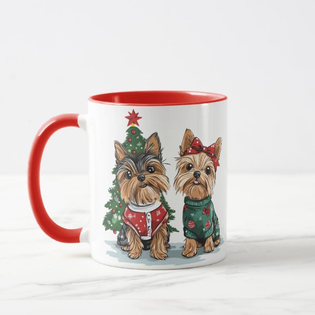 Jul Yorkie Hundar Mugg (Vänster)