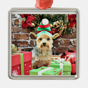 Jul - Yorkie - Vinnie #32 Julgransprydnad Metall