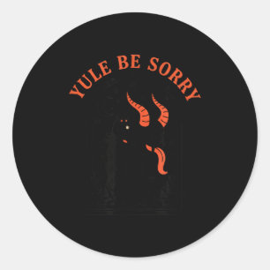 Jul Yule Var Beklaglig Krampus, Mörk Krampus Djävu Runt Klistermärke