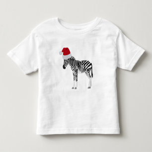 Jul Zebra Funny Animal med Santa Hat T Shirt