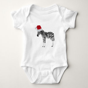 Jul Zebra Funny Animal med Santa Hat T Shirt