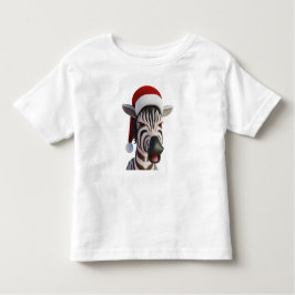 Jul Zebra Funny Animal Wearing Santa Hat T Shirt