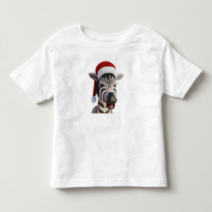 Jul Zebra Funny Animal Wearing Santa Hat T Shirt
