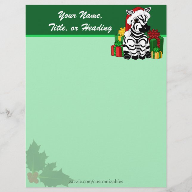 Jul Zebra Letterhead Brevhuvud (Framsida)