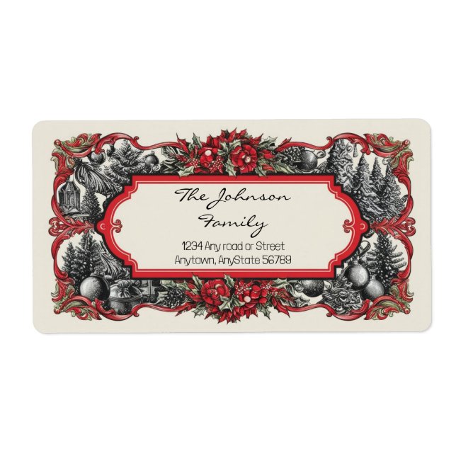 Juladress, etikett fraktsedel (Framsidan)