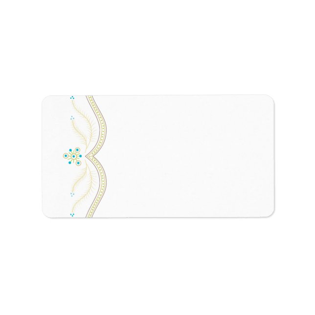 Juladressetikett för blå och Guld Adressetikett (Framsidan)