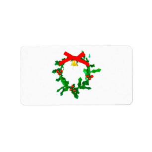 JulAdressetiketter CHRISTMAS HOLLY Adressetikett