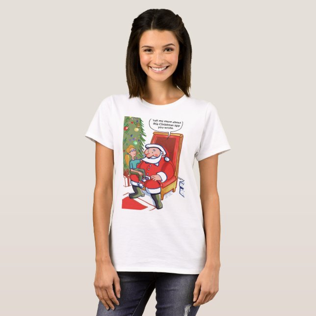 Julaffärspartners kvinnor - vit T-shirt (Hel framsida)
