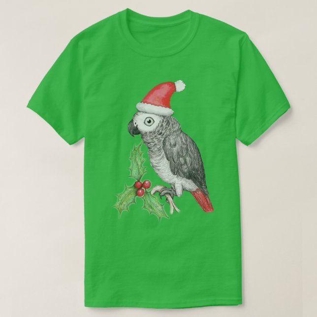 Julafrikansk grått parrot t shirt (Design framsida)