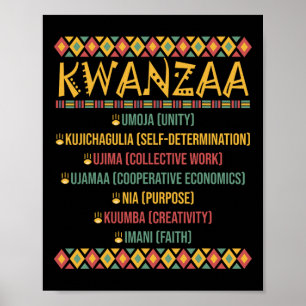 Julafrikansk Lycklig Kwanzaa 7 Sju P Poster