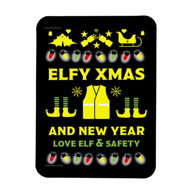 Julaftnar för hälsa och säkerhet magnet (Vertikal)