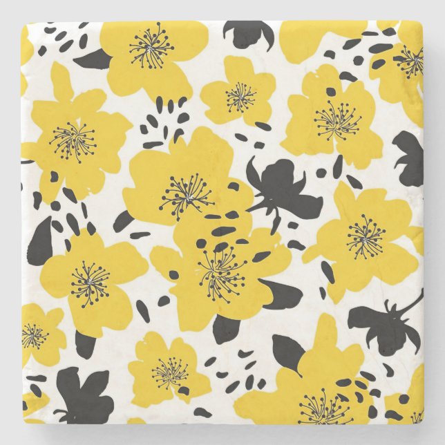 Julafton Abstrakt utan smak med isolerade blommor Stenunderlägg (Framsidan)