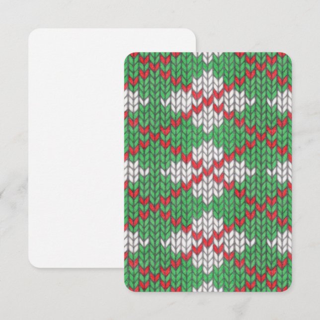 JULAFTON ARGYLE STICKA 3,5x5-platta kort/Lodrät Kort (Fram/baksida)