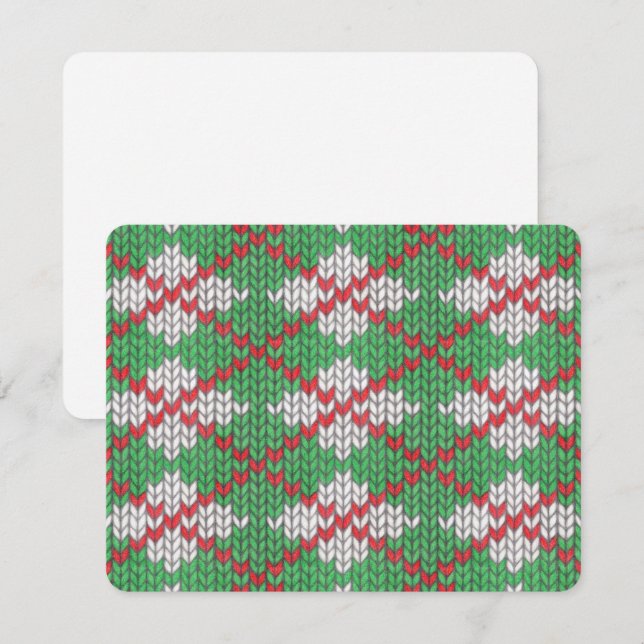 JULAFTON ARGYLE STICKA 4,25x5,5-platta kort/Vågrät Julkort (Fram/baksida)