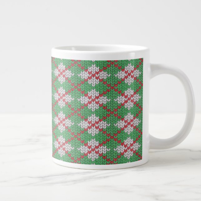 JULAFTON ARGYLE STICKA Big White Mugg Jumbo Mugg (Höger)