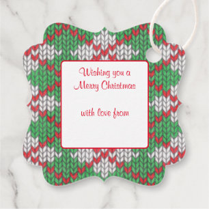 JULAFTON ARGYLE STICKA Finare Square Gift Märkres Gåvor Etiketter