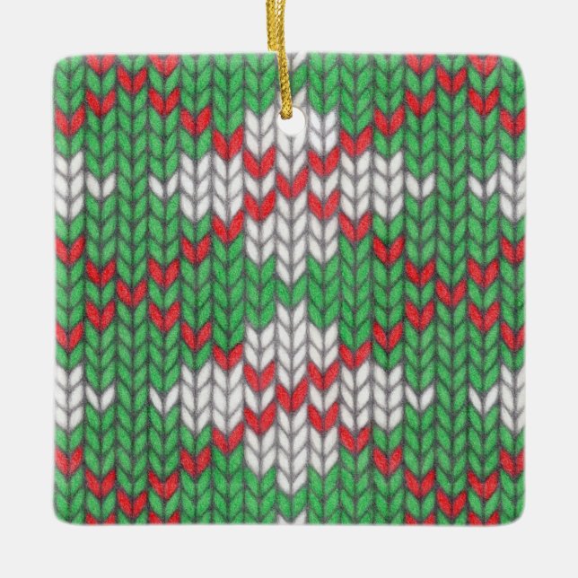 JULAFTON ARGYLE STICKA keramisk kvadrat, ornament (Framsida)