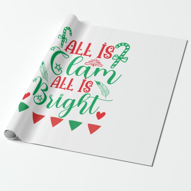 Julafton Art all är ljus Presentpapper (Utrullad)