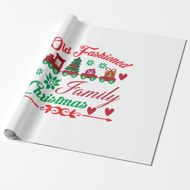 Julafton Art Gamla Fashirs familjejul Presentpapper (Utrullad)