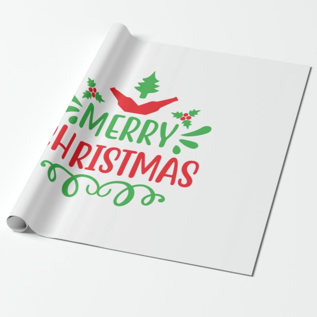 Julafton Art God jul Presentpapper (Utrullad)