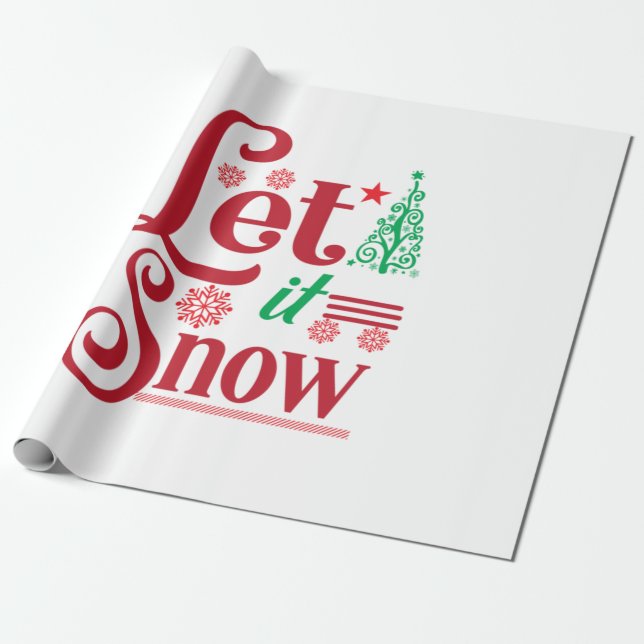 Julafton Art Let Is Snö Presentpapper (Utrullad)