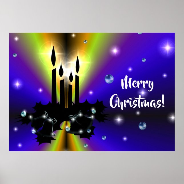 Julafton Artdeco on Lila Gult Rainbow Poster (Framsidan)
