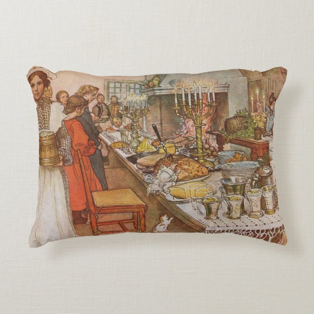 Julafton av Carl Larsson, Vintage Holidays Prydnadskudde (Framsidan)