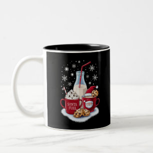 Julafton av jultomten Mjölk och Cookies Latte Fami Två-Tonad Mugg