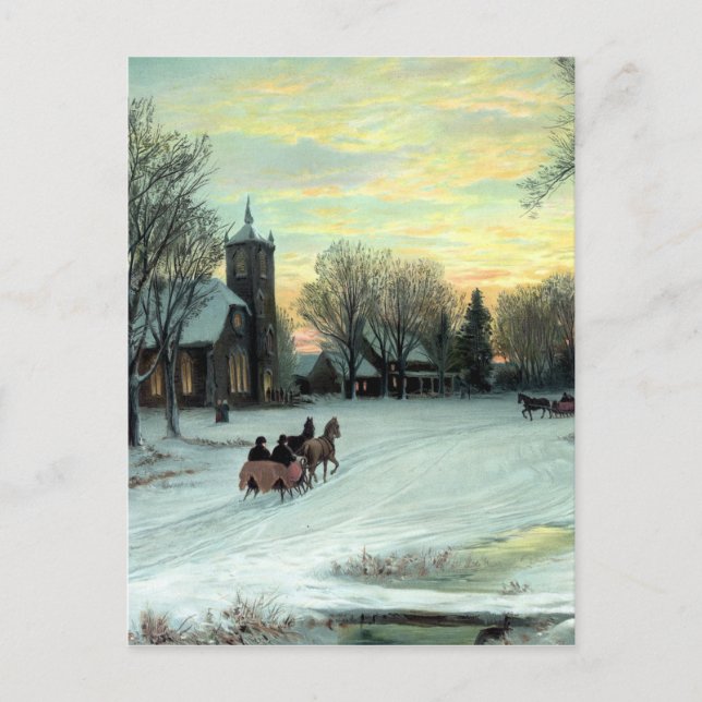 Julafton av W.C. Bauer från Helg Vykort (Framsida)