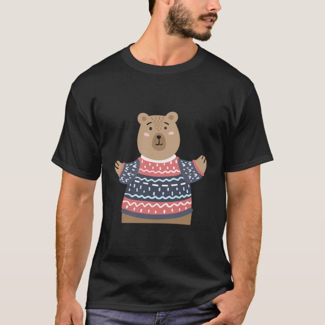 Julafton Bear Ugly God Jul Sötare Björnhäst T Shirt (Framsida)