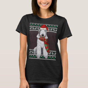Julafton Bedlington Terrier Hund Santa Hat Ugly Ch T Shirt