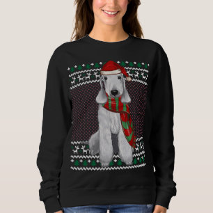 Julafton Bedlington Terrier Hund Santa Hat Ugly Ch T Shirt