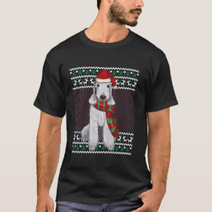Julafton Bedlington Terrier Hund Santa Hat Ugly Ch T Shirt
