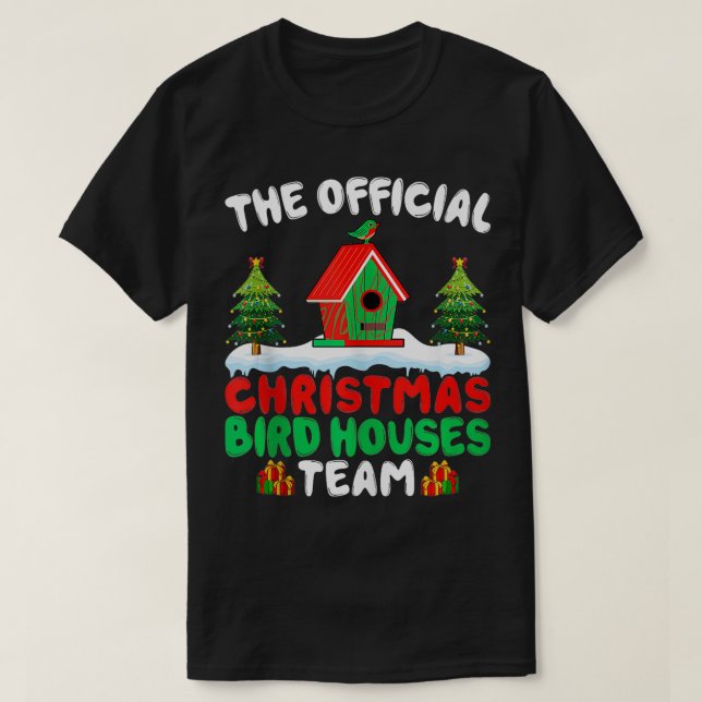 Julafton Bird Houses Team Birds Älskare Bird House T Shirt (Design framsida)