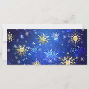 JULAFTON Blue Background med Golden Snöflingor